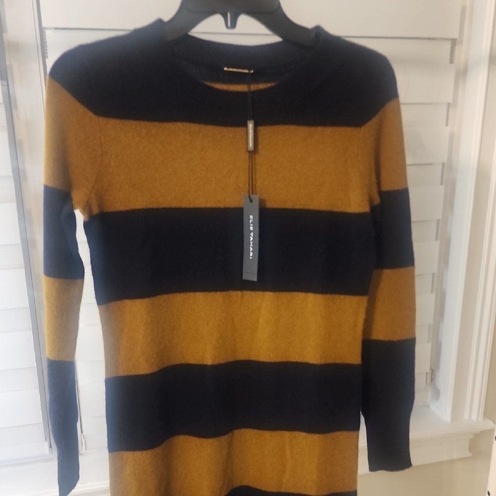 ELIE TAHARI Blue Jean Heather Size S Wool Dress $425 - Picture 2 of 5